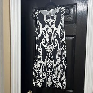 Bellamie Black and White Ornate Mini Dress